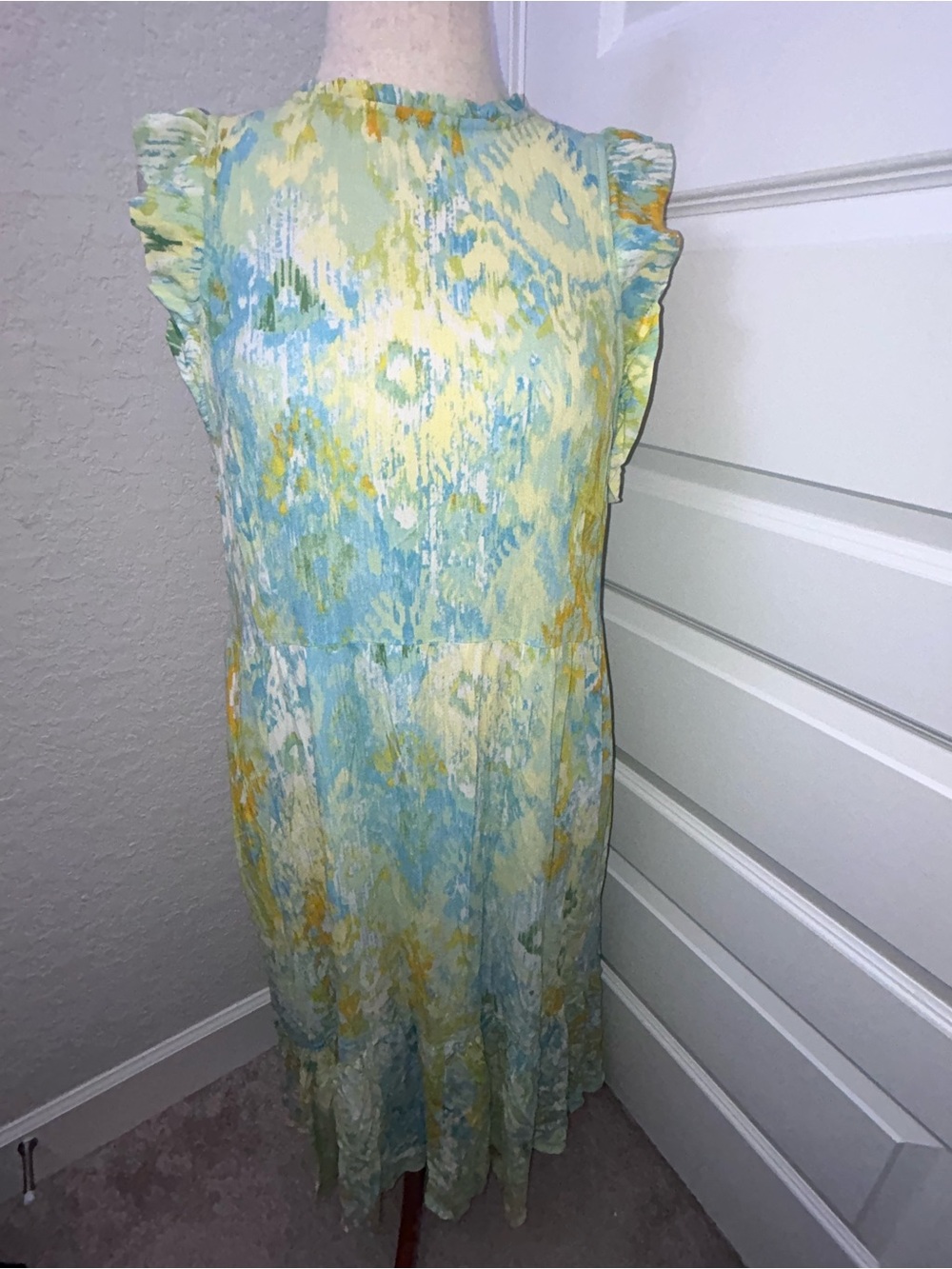 Canyon Retreat Denim & Co. Ruffle Sleeveless Midi Maxi Dress